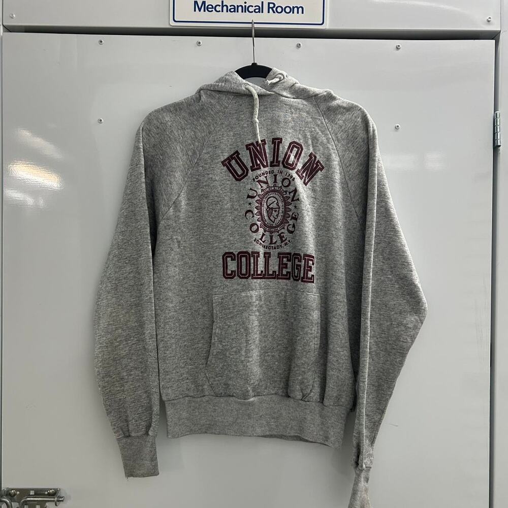 VTG 70s Grey and red Union College hoodie